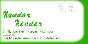 nandor nieder business card